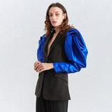 Primetime Looks-Tulip sleeves blazer in blue