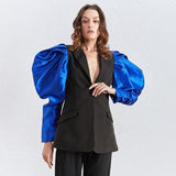 Primetime Looks-Tulip sleeves blazer in blue