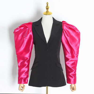 Primetime Looks-Tulip sleeves pink blazer