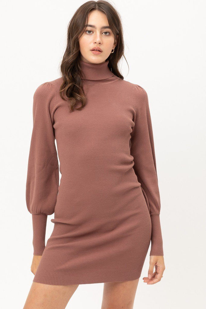 Turtle Neck Sweater Dress-Primetime-Looks