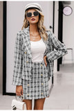 Primetime Looks-Tweed plaid skirt suit