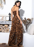Primetime Looks-Two-Pieces Leopard Chiffon High Waist Set