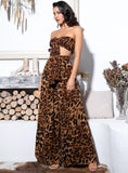Primetime Looks-Two-Pieces Leopard Chiffon High Waist Set