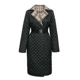 TWO-SIDED plaid quilted coat