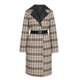 TWO-SIDED plaid quilted coat