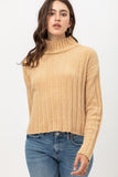 Velvet Crop Sweater in Yellow