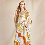 VENETIA V-neck Chiffon Loose Maxi Dress
