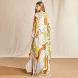 VENETIA V-neck Chiffon Loose Maxi Dress