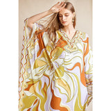 VENETIA V-neck Chiffon Loose Maxi Dress