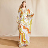 VENETIA V-neck Chiffon Loose Maxi Dress