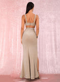 VENUS V-neck Open Waist Slit Bodycon gown