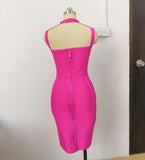 VERONICA bandage dress in hot pink