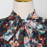 Vintage Print Mini Bow-tie Dress