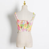 Watercolor Print Bustier Top