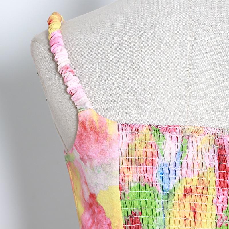 Watercolor Print Bustier Top