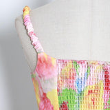 Watercolor Print Bustier Top