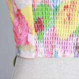 Watercolor Print Bustier Top