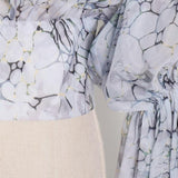 Web Print Zip-front Top in colors