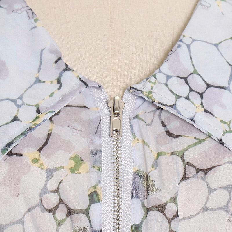 Web Print Zip-front Top in colors