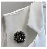 Primetime Looks-White lapel vest with sashes