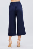 Wide Linen Pants with Button Trim
