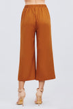 Wide Linen Pants with Button Trim
