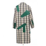 Windbreaker Plaid Split Trench Coat