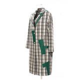 Windbreaker Plaid Split Trench Coat