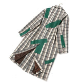 Windbreaker Plaid Split Trench Coat