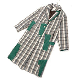 Windbreaker Plaid Split Trench Coat