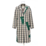 Windbreaker Plaid Split Trench Coat