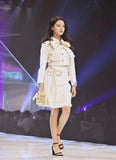 Primetime Looks-Wool-blend skirt suit in ivory white