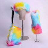 YETTI faux fur boots and purse w headband set in colors
