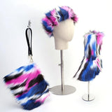 YETTI faux fur boots and purse w headband set in colors