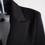 Primetime Looks-Zipper decorated lapel blazer