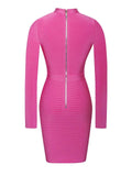 Jordan cut-out long-sleeved bodycon mini dress in hot pink