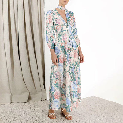 Prairie chic floral maxi dress