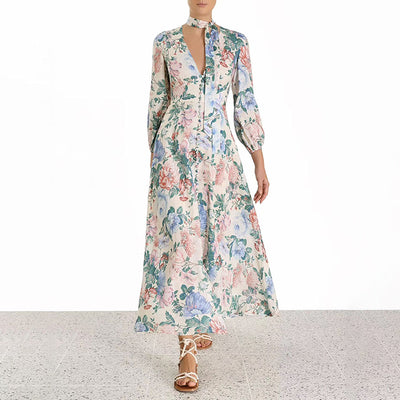 Prairie chic floral maxi dress