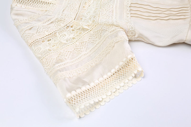 Lombardi white lace midi dress