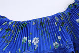 Fairy deep blue ruffled midi dress