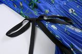 Fairy deep blue ruffled midi dress
