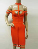 Jasmin off-shoulder bodycon mini dress in orange