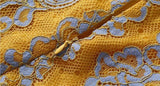 Theresa yellow and gray lace midi dress