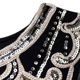 Claric  sequined appliqued black and white mini dress
