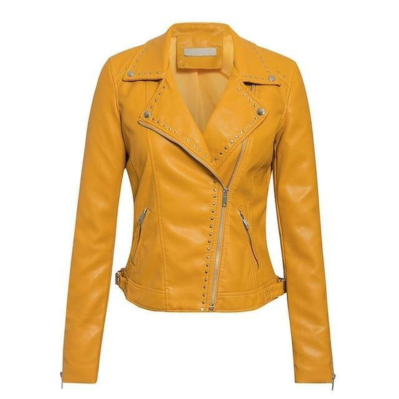 Faux leather biker jacket in colors