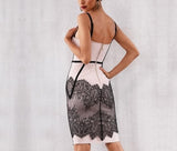Sheath bandage type mini dress in apricot