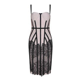 Sheath bandage type mini dress in apricot