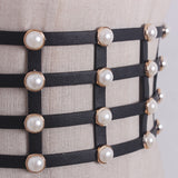 Vegan leather beaded belt