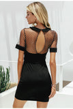 MARTHA mesh black mini dress