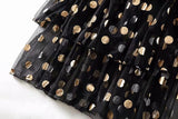 Golden Polka dot maxi mesh dress